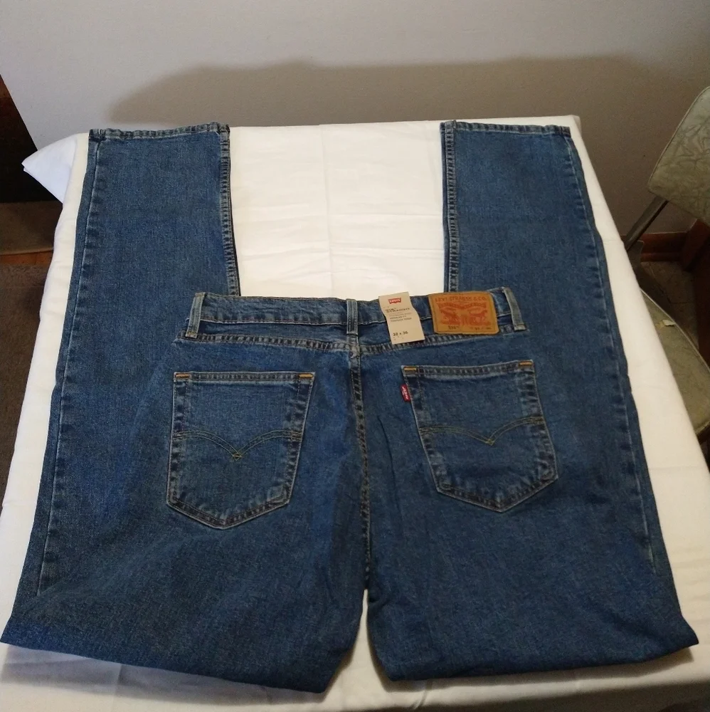 Levi's 514 Medium Indigo Straight Leg Regular Fit Blue Jeans - Picture 9 of 15